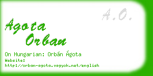 agota orban business card