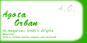 agota orban business card